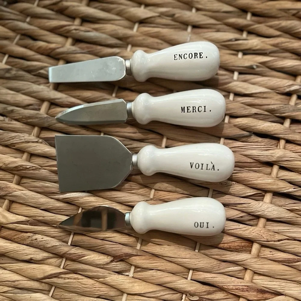 Rare HTF Discontinued Rae Dunn Boutique Vintage French Cheese Knives Set of 4